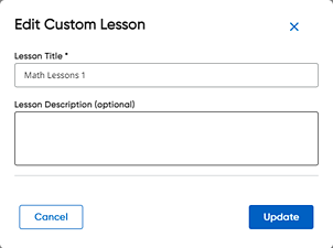 Edit Custom Lesson dialog box