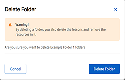 Delete Folder dialog box