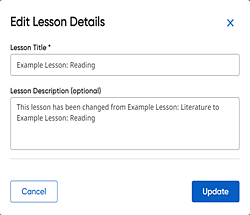 Edit Lesson Details dialog box