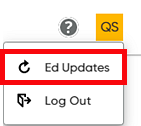 User menu - Ed Upates option