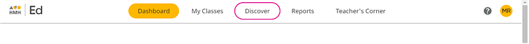 Banner tab Discover selected