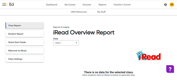 iRead page with Go to iRead Settings link identified