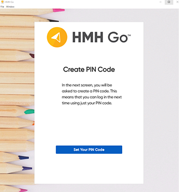 Set Your PIN Code page